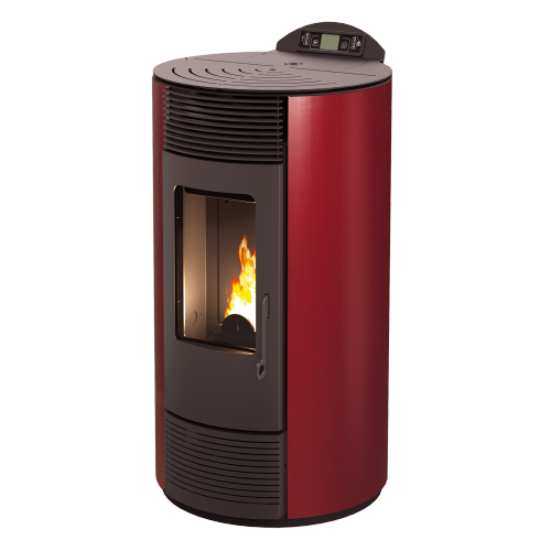 Poêle à granulés MODERNA SMART 8.7 kW rond bordeaux – Image 3