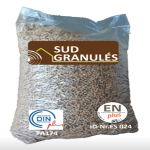 Pellets de Bois DIN+ Sud’ Granulés – 70 Sacs de 15 kg soit 1,05 T