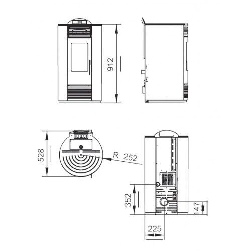 Poêle à granulés MODERNA SMART 8.7 kW rond bordeaux – Image 4