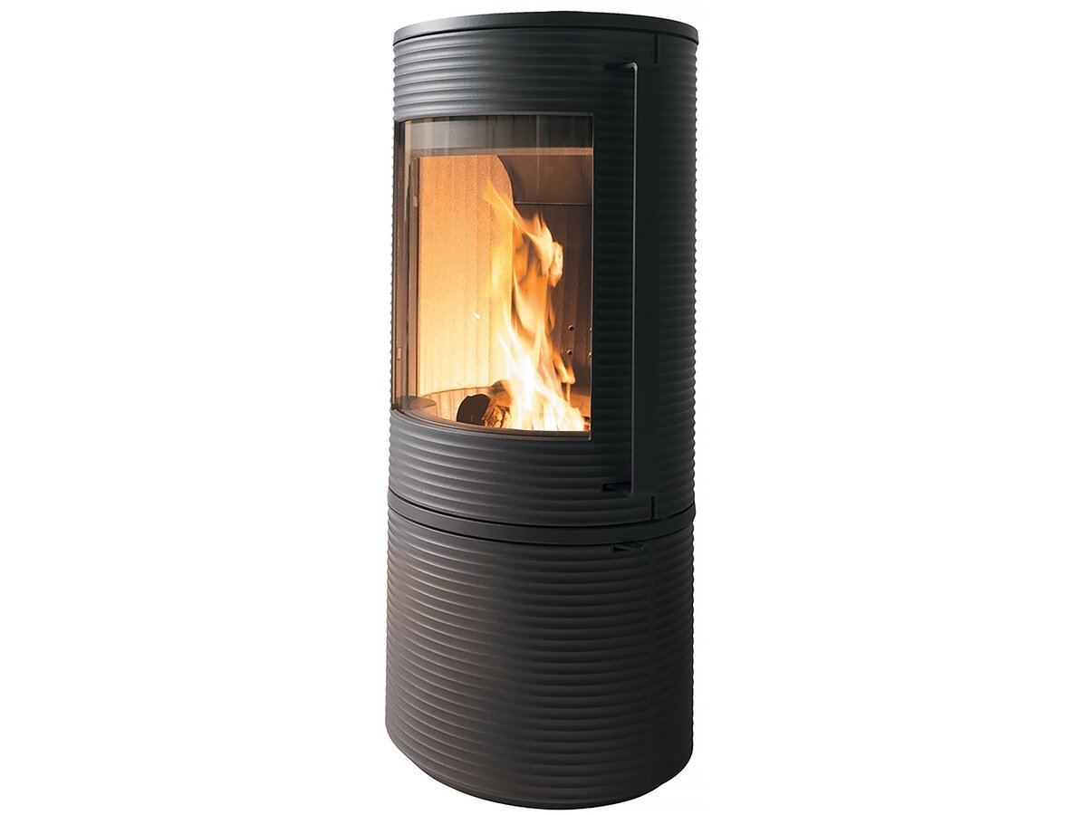 Poêle à bois en fonte « Altara » – Raccordable – Anthracite