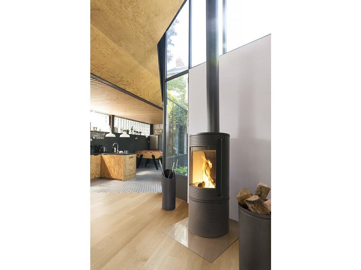 Poêle à bois en fonte "Altara" - Raccordable - Anthracite – Image 2