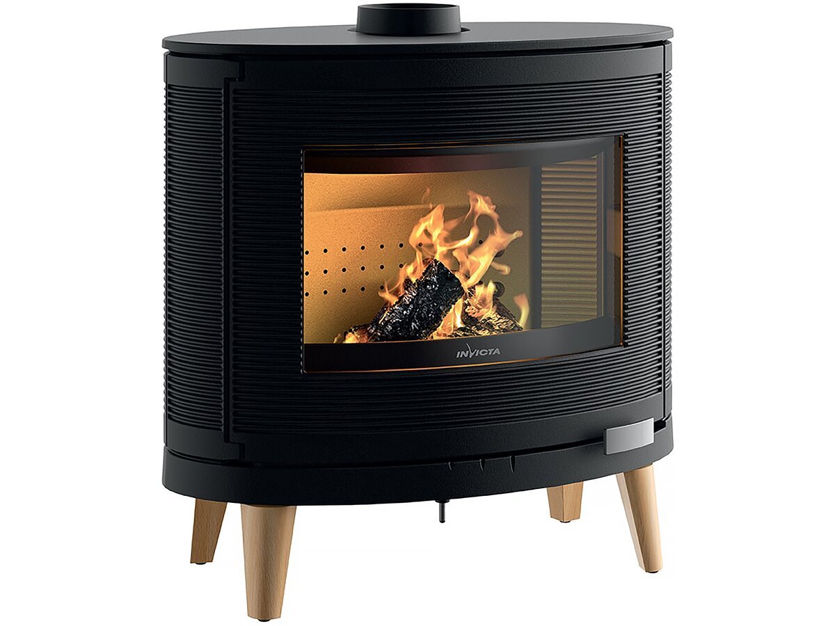 Poêle à bois Fonte "Kaori Zen" 9 kW Anthracite