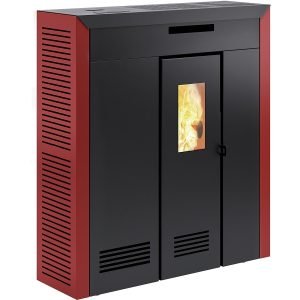 Poêle à granulés « Daglan Slim 9  » Rouge