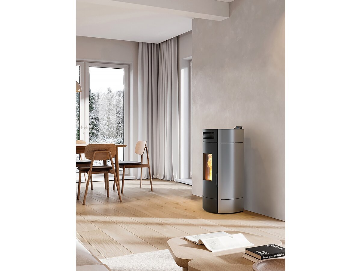 Poêle à granulés "Lodi 8 " étanche - 3,1 à 8 kW - Wifi - Blanc – Image 2