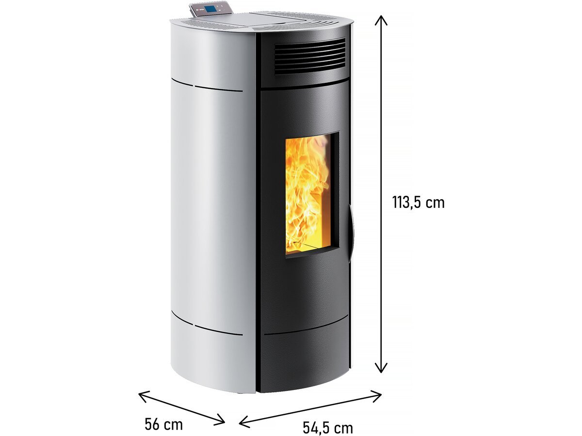 Poêle à granulés "Lodi 8 " étanche - 3,1 à 8 kW - Wifi - Blanc – Image 3