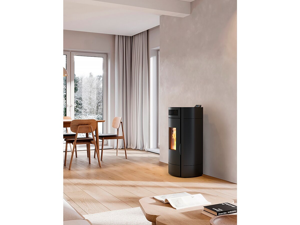 Poêle à Granulés "Lodi 8" étanche - 3,1 à 8 kW - Wifi - Noir – Image 2