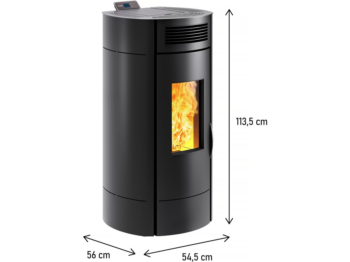 Poêle à Granulés "Lodi 8" étanche - 3,1 à 8 kW - Wifi - Noir – Image 3